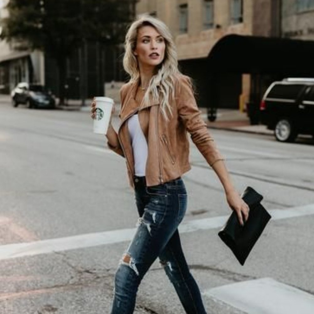 Takara Faux Suede Asymmetrical Zip Moto Jacket - Picture 2 of 10